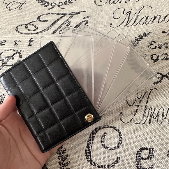 Authentic Chanel Black Lambskin Chocolate Bar Card Holder - Picture 3 of 6